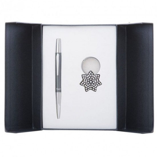 Gift set LANGRES Star ballpoint pen and keychain black (LS.122014-01)