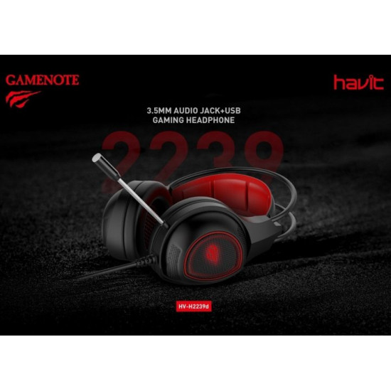 Gaming headphones with microphone HAVIT HV-H2239d USB + 3.5mm