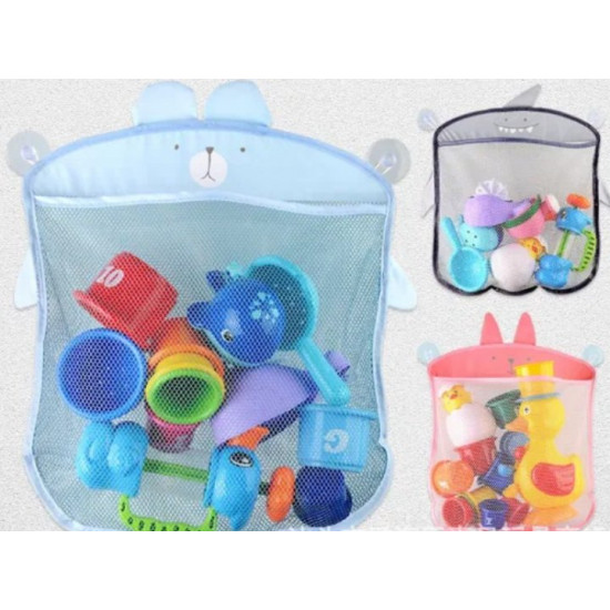 Bathroom mesh for storing toys with a suction cup for children 39x35 cm (587737273) Blue (Teddy Bear)