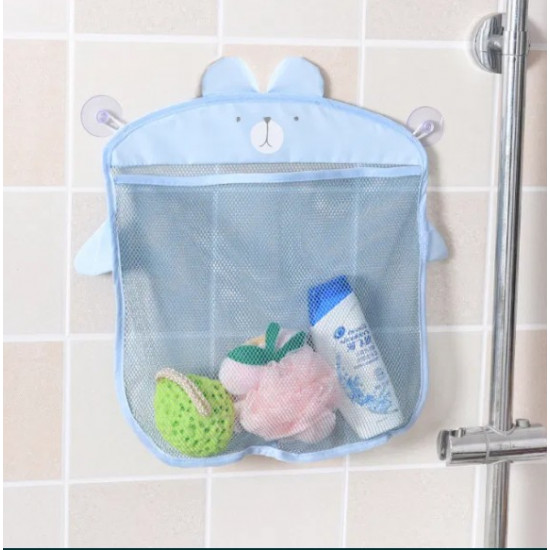 Bathroom mesh for storing toys with a suction cup for children 39x35 cm (587737273) Blue (Teddy Bear)