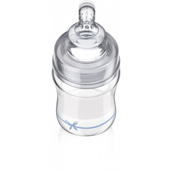  Бутылочка стеклянная Lovi Diamond Glass Baby Shower 150 мл Голубая (74/104boy)