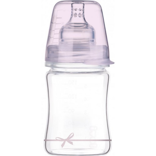  Бутылочка стеклянная Lovi Diamond Glass Baby Shower 150 мл Розовая (74/104girl)