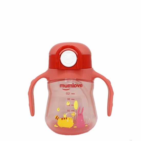 Mumlove PL50 sippy cup with button 200 ml. (pink)