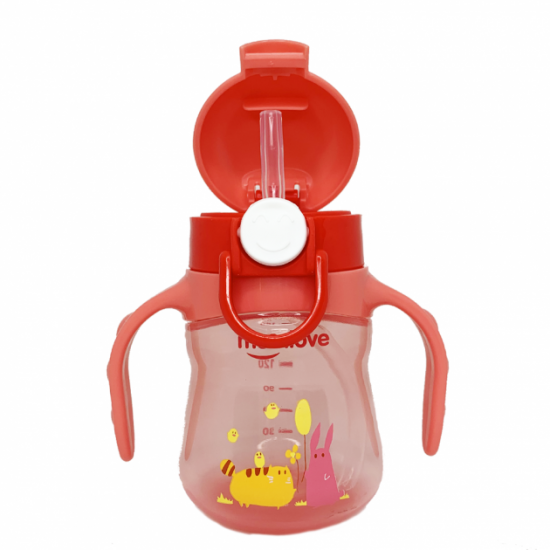 Mumlove PL50 sippy cup with button 200 ml. (pink)