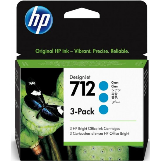 Cartridge for HP DesignJet T230 HP 3 x 712 Cyan 3pcs 3ED77A