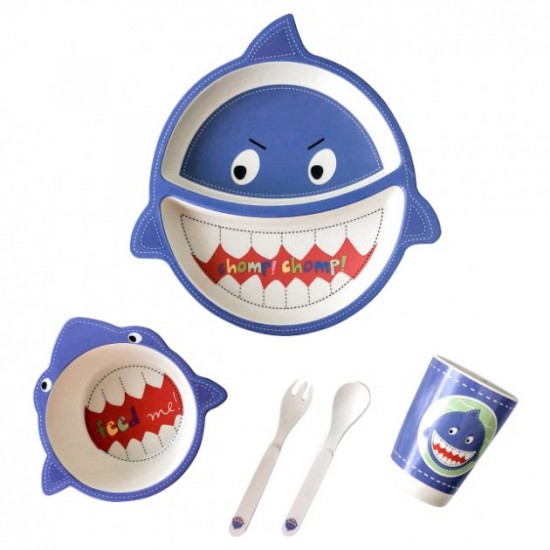 Children's bamboo tableware UFT BP2 Shark set of 5 items