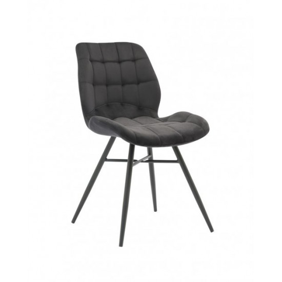 Upholstered dining chair with metal legs Vetro VT-M-43 black