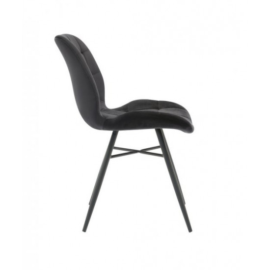 Upholstered dining chair with metal legs Vetro VT-M-43 black