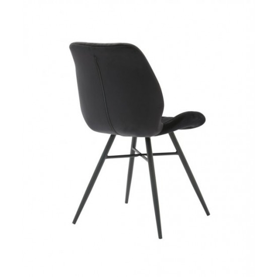 Upholstered dining chair with metal legs Vetro VT-M-43 black