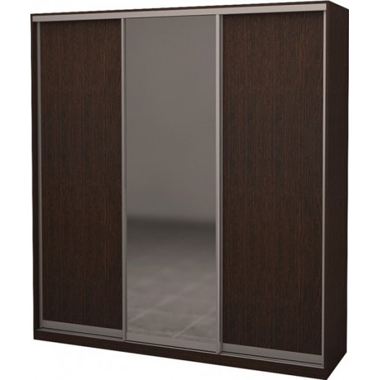 Three-door wardrobe Roko 209.2x242x60 cm chipboard + Mirror Wenge Oak (20200024317)