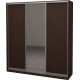 Three-door wardrobe Roko 209.2x242x60 cm chipboard + Mirror Wenge Oak (20200024317)