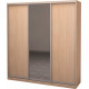 Three-door wardrobe Roko 239.2x242x60 cm chipboard + Mirror Milky oak (20200024424)