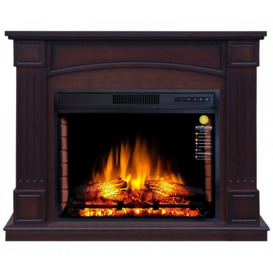 Electric fireplace with portal ArtiFlame BOSTON AF28S MAHOGON BROWN ANTIQUE (with sound)