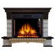 Electric fireplace with portal ArtiFlame STONE MONTEBELLO AF28S MAHOGON BROWN ANTIQUE (with sound)