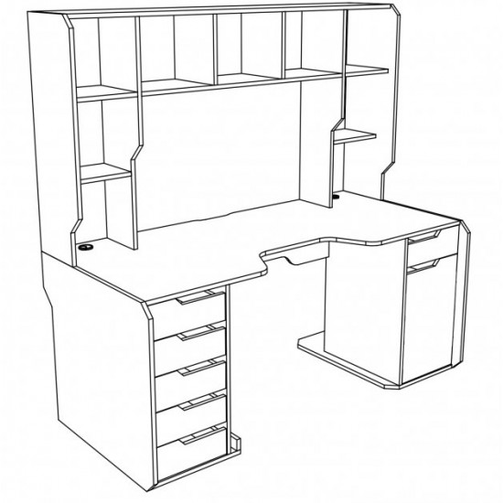 Gaming table with add-on Viking-4M Zeus white + black edge