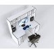 Gaming desk with add-on Viking-4L Zeus white + black edge