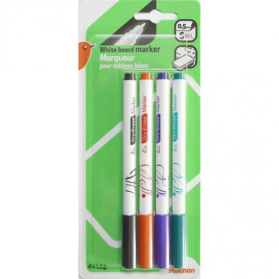 Set of multi-colored markers Auchan S, 4 pcs.