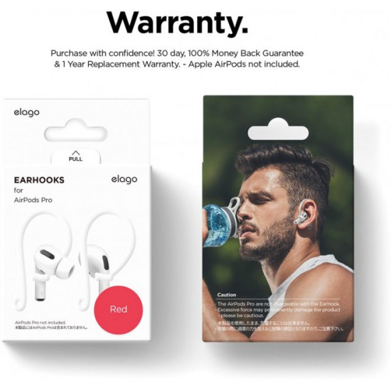  Держатель Elago Earhook Red for Airpods Pro (EAPP-HOOKS-RD)