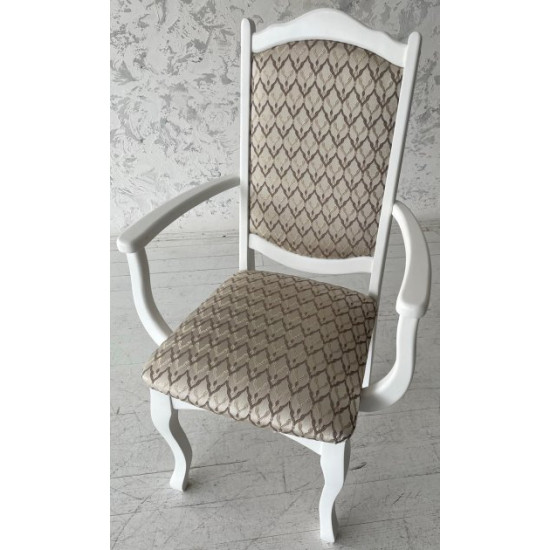 Dining chair with armrests Mix Furniture Natalie white