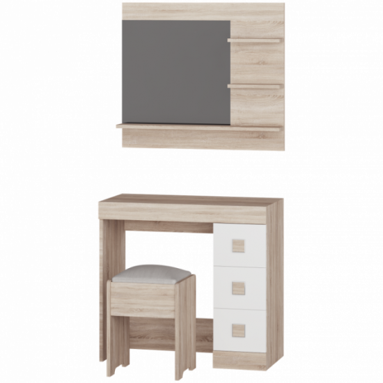 Chipboard dressing table for the bedroom Sonata 800x380x740 mm Sonoma oak + white Everest