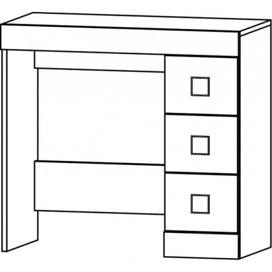 Chipboard dressing table for the bedroom Sonata 800x380x740 mm Sonoma oak + white Everest