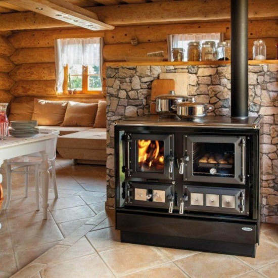 Heating and cooking stove wood-burning fireplace KVS Moravia 9112 - Klaudie Black