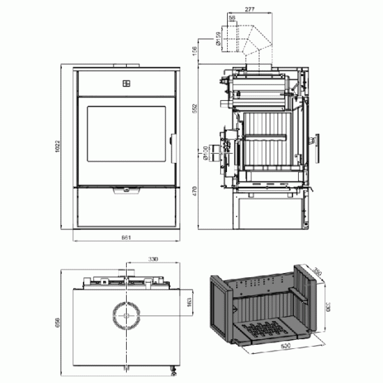 Камінофен з водяною сорочкою Haas+Sohn Werfen 9