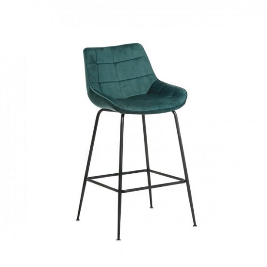 Bar stool corduroy + painted metal B-140-1 Vetro Mebel Color Azure