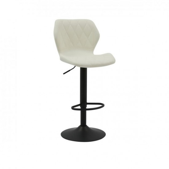 Bar chair swivel leatherette + painted metal black B-103 Vetro Mebel Color White