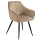 Chair for kitchen, cafe, bar M-62 black metal/fabric corduroy cappuccino Vetro Mebel