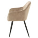 Chair for kitchen, cafe, bar M-62 black metal/fabric corduroy cappuccino Vetro Mebel