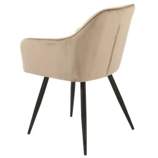 Chair for kitchen, cafe, bar M-62 black metal/fabric corduroy cappuccino Vetro Mebel