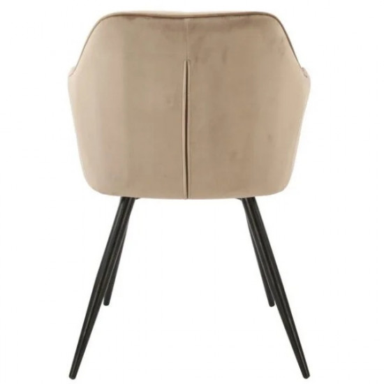 Chair for kitchen, cafe, bar M-62 black metal/fabric corduroy cappuccino Vetro Mebel