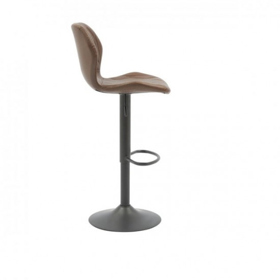 Bar chair swivel leatherette + painted metal black B-103 Vetro Mebel Color Chocolate