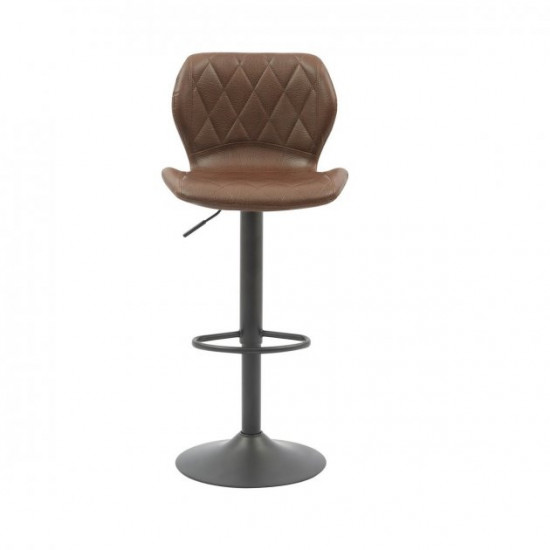 Bar chair swivel leatherette + painted metal black B-103 Vetro Mebel Color Chocolate