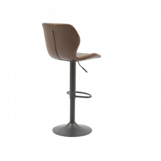 Bar chair swivel leatherette + painted metal black B-103 Vetro Mebel Color Chocolate