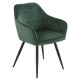 Chair for kitchen, cafe, bar M-62 black metal/emerald corduroy fabric Vetro Mebel