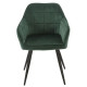 Chair for kitchen, cafe, bar M-62 black metal/emerald corduroy fabric Vetro Mebel