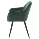 Chair for kitchen, cafe, bar M-62 black metal/emerald corduroy fabric Vetro Mebel