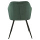 Chair for kitchen, cafe, bar M-62 black metal/emerald corduroy fabric Vetro Mebel