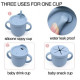 6-piece baby silicone feeding set Dino Blue