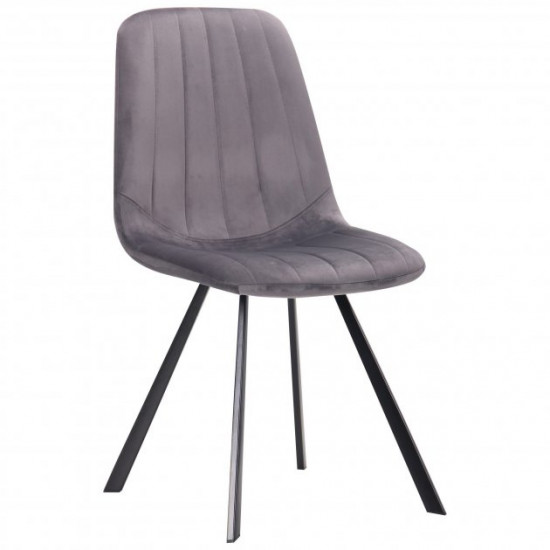 Chair for kitchen, cafe, bar Maine steel black/fabric velor monsoon gray AMF