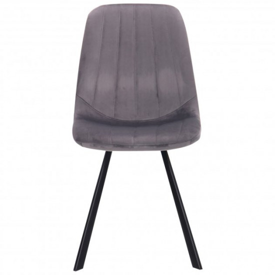 Chair for kitchen, cafe, bar Maine steel black/fabric velor monsoon gray AMF