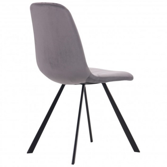 Chair for kitchen, cafe, bar Maine steel black/fabric velor monsoon gray AMF