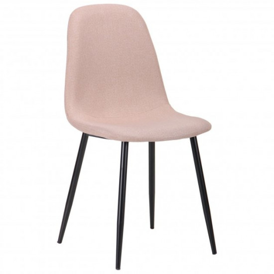 Chair for kitchen, cafe, bar Lucia steel black/fabric latte beige AMF