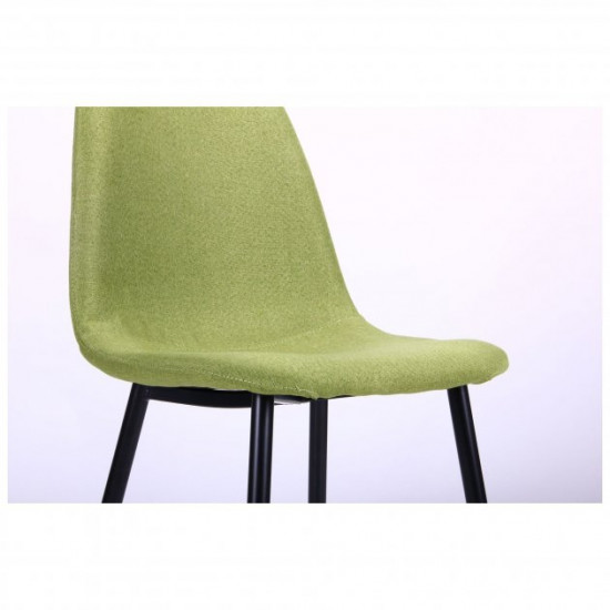 Chair for kitchen, cafe, bar Lucia steel black/olive fabric AMF