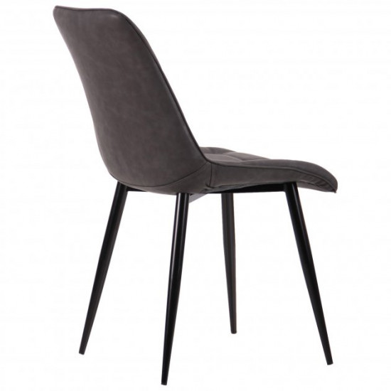 Chair for kitchen, cafe, bar Arkansas steel black/leatherette nubuck basalt gray AMF