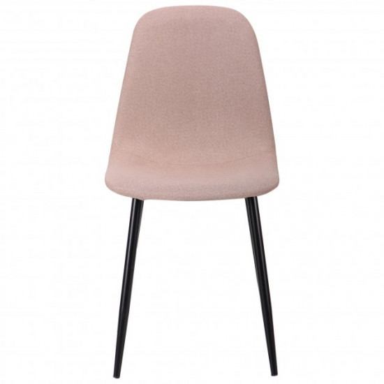 Chair for kitchen, cafe, bar Lucia steel black/fabric latte beige AMF