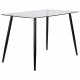 Dining table for kitchen, cafe, restaurant Umberto black steel/transparent glass AMF