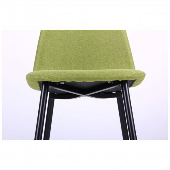 Chair for kitchen, cafe, bar Lucia steel black/olive fabric AMF